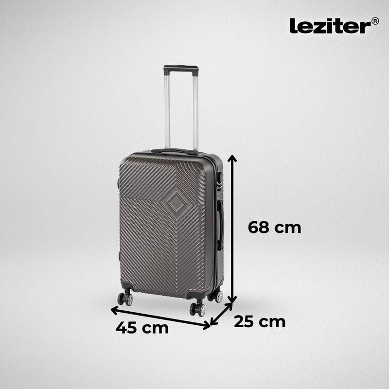 TraveLux Pro közepes bőrönd keményfedeles 42x65x24 cm sötét szürke
