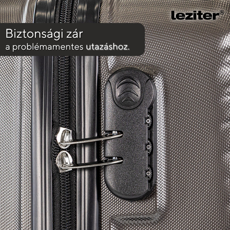 TraveLux Pro közepes bőrönd keményfedeles 42x65x24 cm sötét szürke