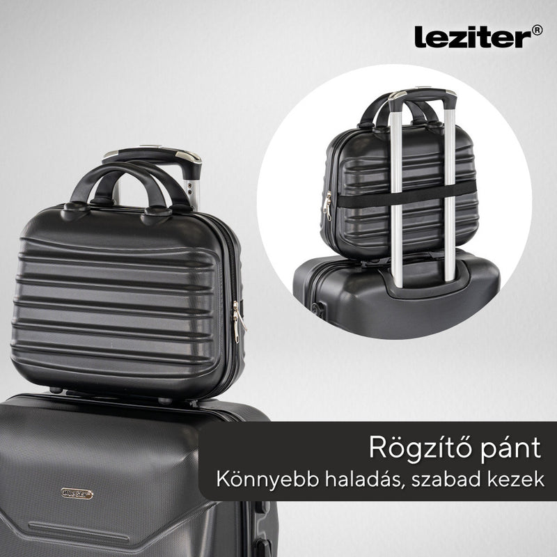 TraveLux Max kisméretű kézi bőrönd keményfedeles 28x36x16 cm fekete
