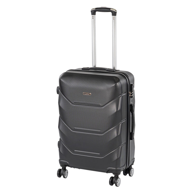 TraveLux Max közepes bőrönd keményfedeles 42x65x24 cm fekete