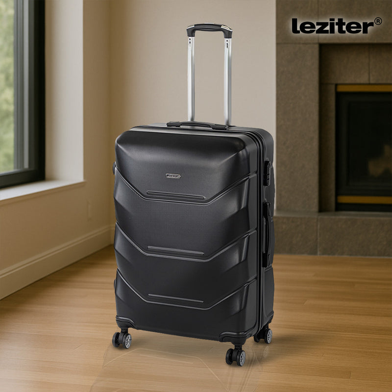 TraveLux Max közepes bőrönd keményfedeles 42x65x24 cm fekete
