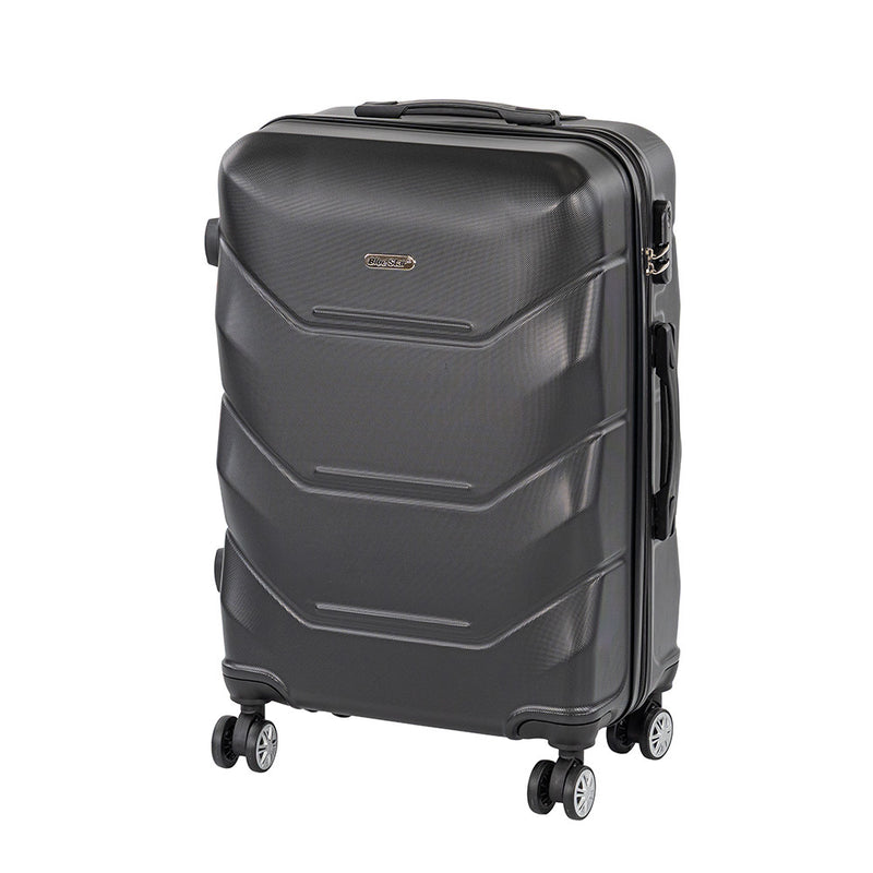 TraveLux Max közepes bőrönd keményfedeles 42x65x24 cm fekete