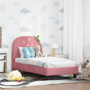vidaXL Gyerekágy keret fejtámlával Rózsaszín 70 x 140 cm Bársony