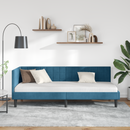 vidaXL Sarokágy keret fejtámlával Kék 80 cm x 200 cm Bársony