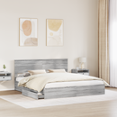 vidaXL Tárolós Ágy fejtámlával Szürke Sonoma 180 x 200 cm Faanyag