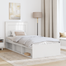 vidaXL Ágykeret fejtámlával Fehér 75 x 190 cm Tömör fenyőfa