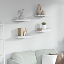 vidaXL Falpolc tárolóval 4 pcs Fehér márvány 40 x 23,5 x 4 cm Faanyag