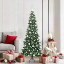 vidaXL Sarok Műkarácsonyfa 300 LED-del Zöld 180 cm PVC és fém