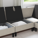 vidaXL Középső Sofa tárolóval Zabpehely Bársony