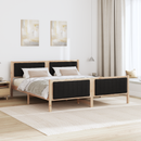 vidaXL Ágykeret fejtámlával Barna és fekete 180 x 200 cm Tömör fenyőfa
