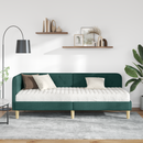 vidaXL Sarokágy keret Sötétzöld 80 x 200 cm szövet
