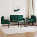 vidaXL Ülőgarnitúrák párnával 3 pcs Sötétzöld 115 x 56 x 80 cm Furnér