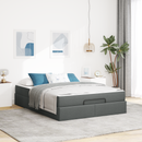 vidaXL Ágykeret matraccal 2 pcs Homályos Szürke szövet