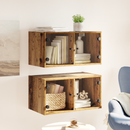 vidaXL Fali Szekrények 2 pcs Öreg fa 68 x 37 x 35 cm Faanyag