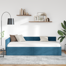 vidaXL Sarokágy keret fejtámlával Kék 100 cm x 200 cm Bársony