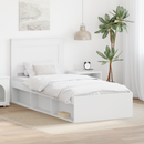 vidaXL Ágykeret fejtámlával Fehér 75 x 190 cm Tömör fenyőfa