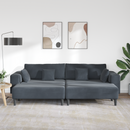 vidaXL Kanapé 3 pcs Sötétszürke 250 x 188 x 76 cm Bársony