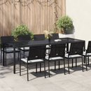 vidaXL Kerti Asztal Tiszta fekete 250 x 100 x 75 cm polirattan