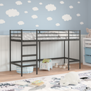 vidaXL Gyerekek Loft Ágykerete Egyszínű Fekete 100 x 190 cm Acél