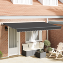 vidaXL Behúzható napellenző Antracit 350 x 200 cm szövet