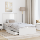 vidaXL Tárolós Ágy fejtámlával fiókkal Fehér 90 x 200 cm Faanyag