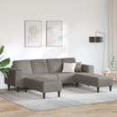 vidaXL Kanapé Világosszürke 250 x 188 x 76 cm Bársonyos szövet