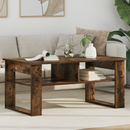 vidaXL Dohányzóasztal tárolóval Füstölt tölgy 96 x 54 x 44 cm Faanyag
