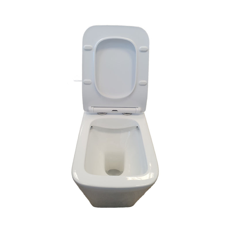 Eros QUADRO padlón álló WC - WC ülőkével komplett - perem nélküli öblítés - alsó / hátsó kifolyású