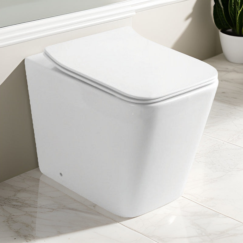 Eros QUADRO padlón álló WC - WC ülőkével komplett - perem nélküli öblítés - alsó / hátsó kifolyású