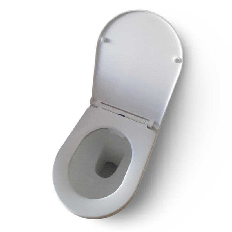 Eros OVAL padlón álló WC - WC ülőkével komplett - perem nélküli öblítés - alsó / hátsó kifolyású