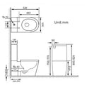 Eros ES OVAL monoblokk WC - perem nélküli - WC ülőkével komplett - mély öblítésű