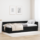 vidaXL Sarokágy keret fejtámlával Fekete 80 cm x 200 cm szövet