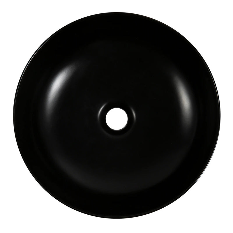 EROS RAISE - PULTRA ültethető - Top Counter - porcelán mosdó - MATT FEKETE - O - Ø 41 cm