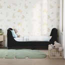 vidaXL Gyerekágy keret fejtámlával Fekete 70 x 140 cm Bársony