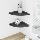 vidaXL Sarok Lebegő Polc polcokkal 2 pcs Fekete 24 x 24 x 2 cm