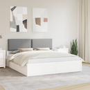 vidaXL Ágykeret Kárpitozott Fejtámlával Világosszürke 200 x 200 cm