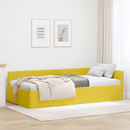 vidaXL Sarokágy keret fejtámlával Sárga 100 cm x 200 cm Bársony