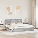 vidaXL Tárolós Ágy fejtámlával Szürke Sonoma 180 x 200 cm Faanyag