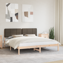 vidaXL Ágykeret Kárpitozott Fejtámlával Tópszínű 180 x 200 cm