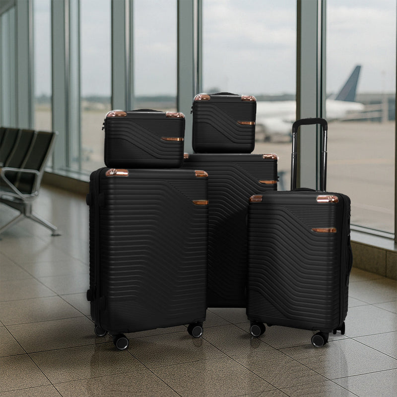 TraveLux Urban kisméretű kézi bőrönd keményfedeles 30x16x24 cm fekete