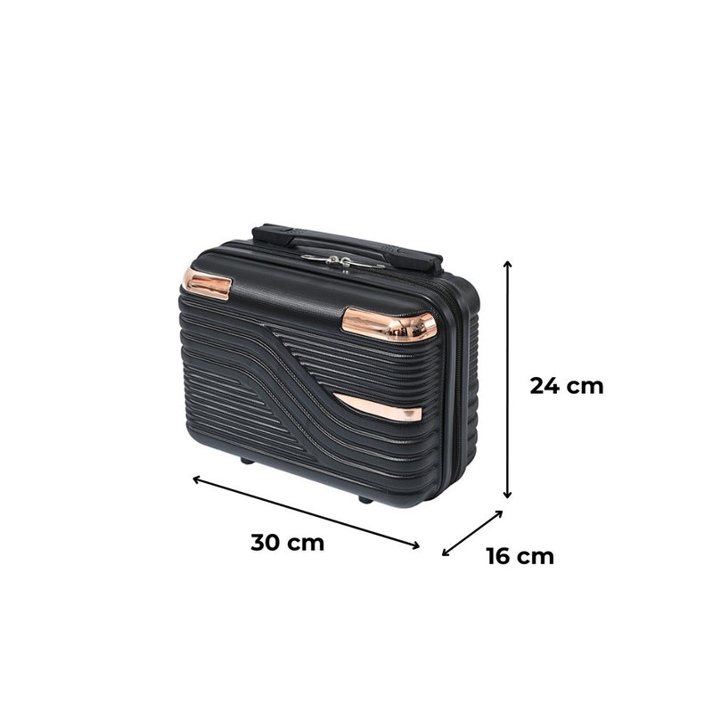 TraveLux Urban kisméretű kézi bőrönd keményfedeles 30x16x24 cm fekete