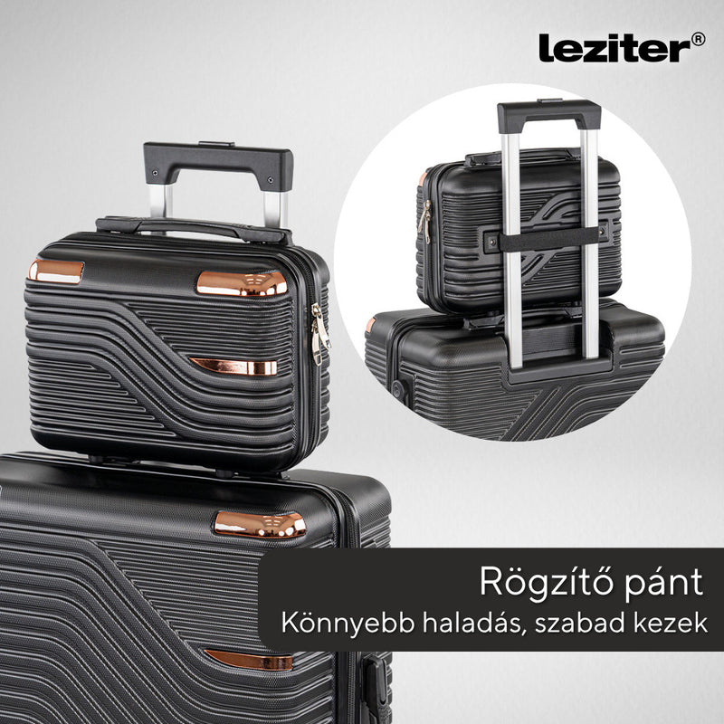 TraveLux Urban kisméretű kézi bőrönd keményfedeles 28x36x16 cm fekete