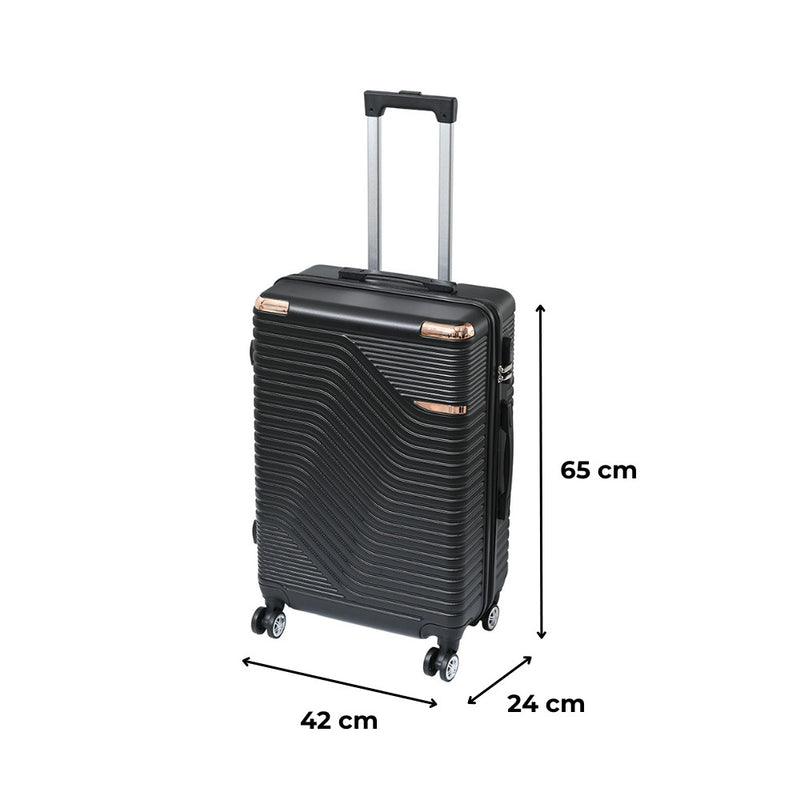 TraveLux Urban közepes bőrönd keményfedeles 42x65x24 cm fekete