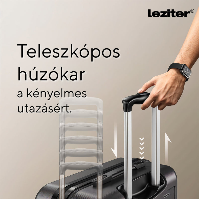 TraveLux Urban közepes bőrönd keményfedeles 68x45x25 cm fekete
