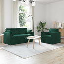 vidaXL Kanapé Szett 2 pcs Sötétzöld 158 x 78 x 80 cm Bársony