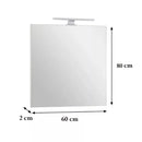 Viva AURA FIONA fürdőszoba tükör - LED 4,5 w-os 30cm-es világítással - ÁLLÓ - 60 x 80 cm