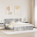 vidaXL Ágykeret fejtámlával Beton Szürke 200 x 200 cm Faanyag