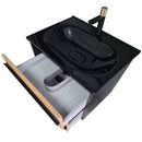 PIRAMIDA EURIDIKA OLIVA - FEKETE fali függesztett fürdőszobabútor fekete mosdóval - 75 x 53 x 48 cm