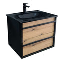 PIRAMIDA EURIDIKA OLIVA - FEKETE fali függesztett fürdőszobabútor fekete mosdóval - 75 x 53 x 48 cm