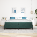 vidaXL Ágykeret matracmal Sötétzöld 200 x 200 cm szövet